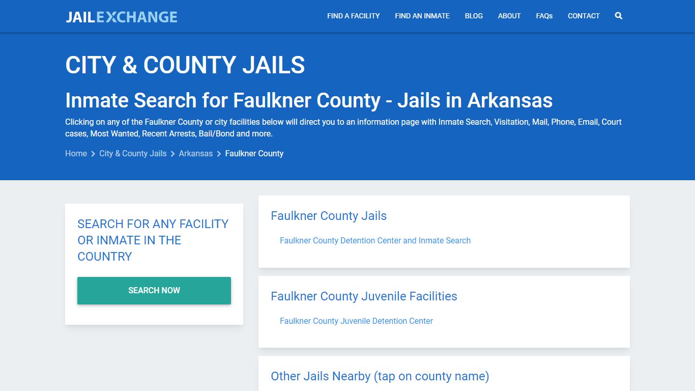 Inmate Search for Faulkner County | Jails in Arkansas - Jail Exchange